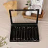 1PC Glass Lid Jewelry Box With 20 Hooks, Stackable Necklace Storage Case, Bracelet And Choker Chain Display Organizer 4