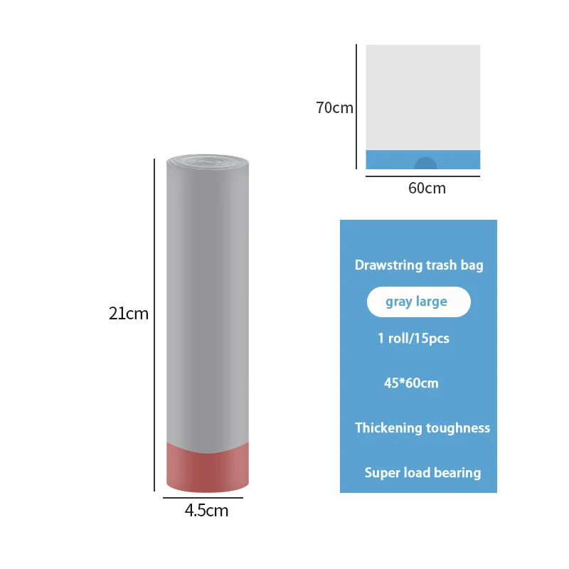 Garbage Bags Nymph Large Drawstring Closing Household Portable Disposable Kitchen Thickening Trash