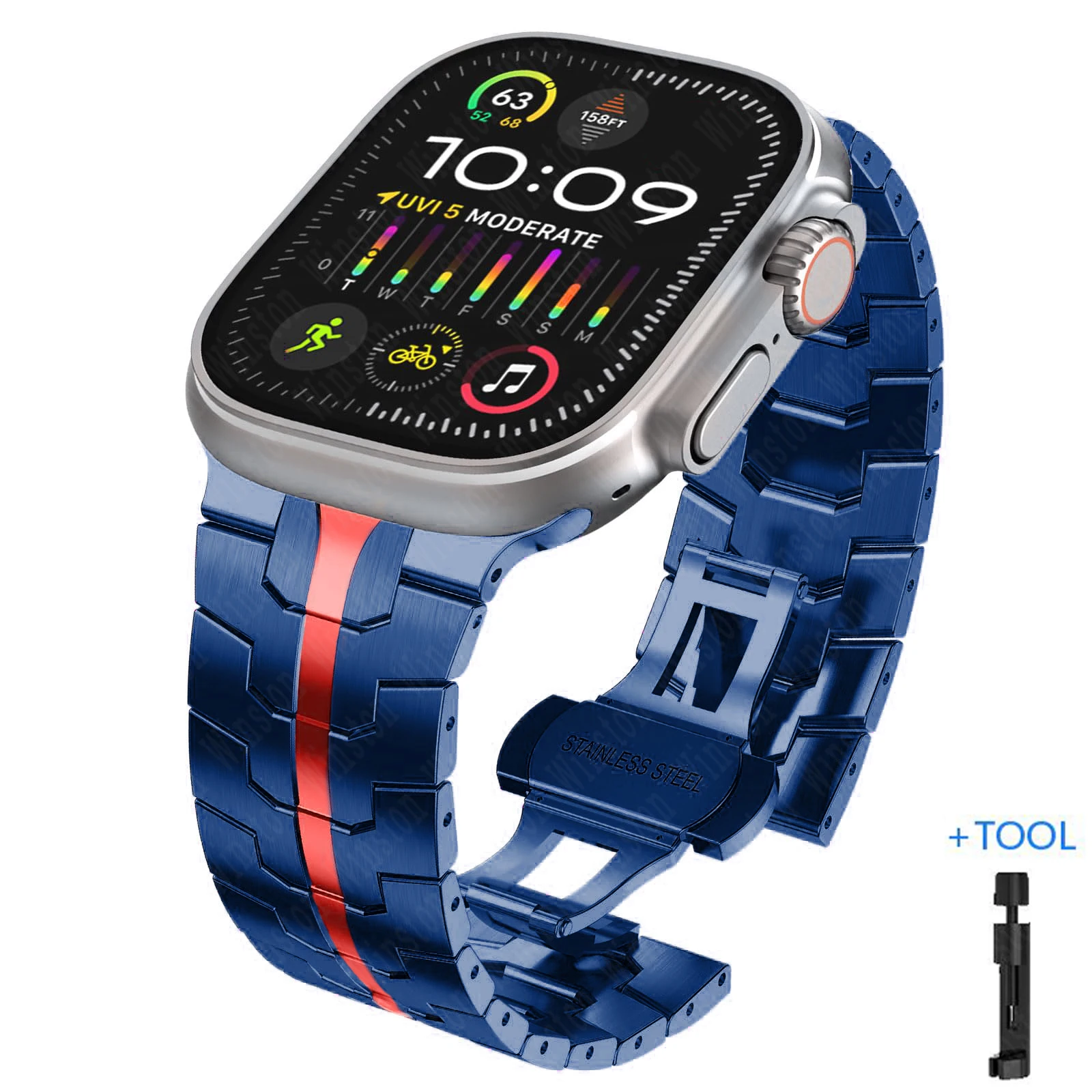 Luxury Titanium Stainless Steel Watch Strap - Premium Metal Bracelet