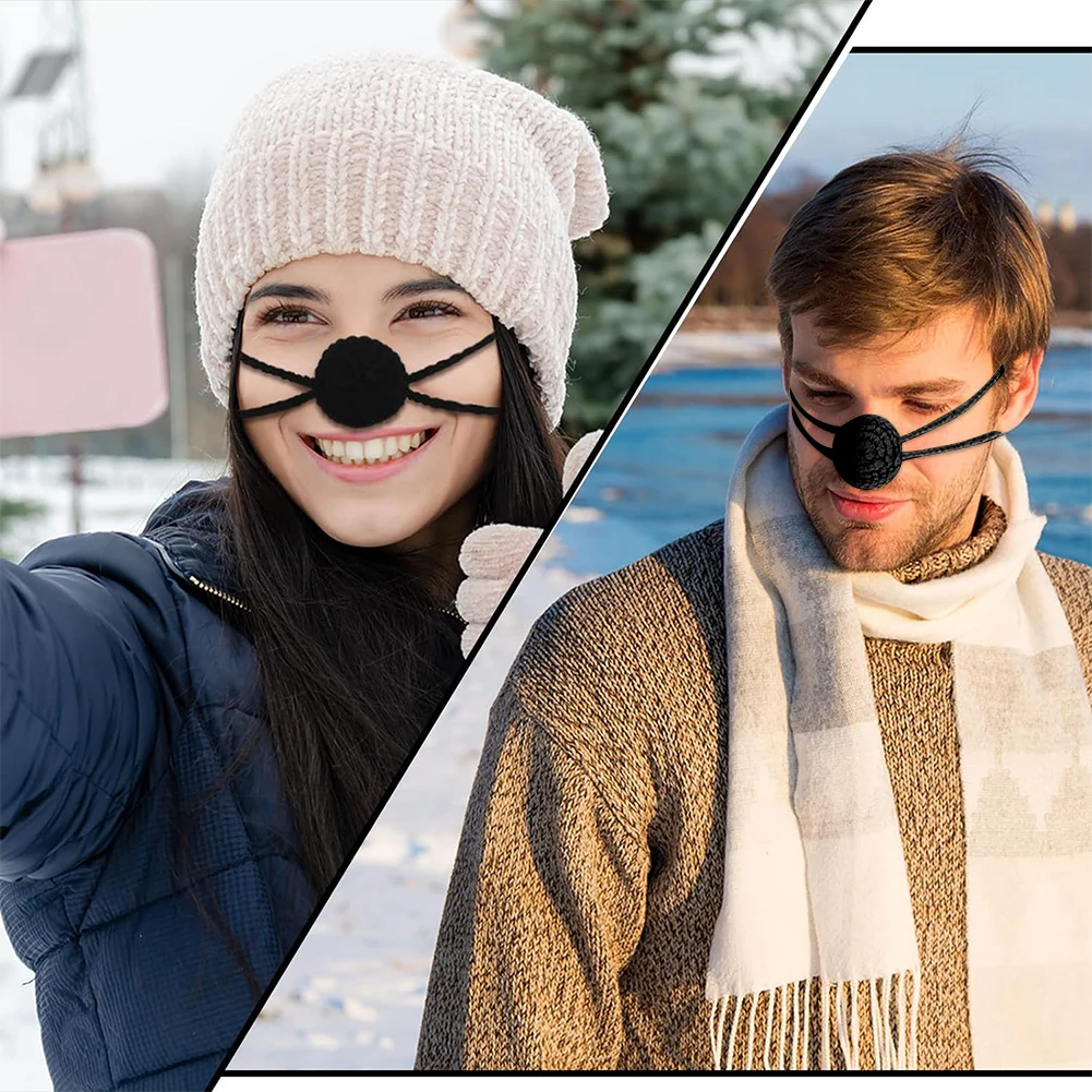 Crochet Nose Cover Nose Warmer Anti Dust Handmade Nose Mitten Breathable Soft Nasal Cover for Outdoor Frost Protection 3