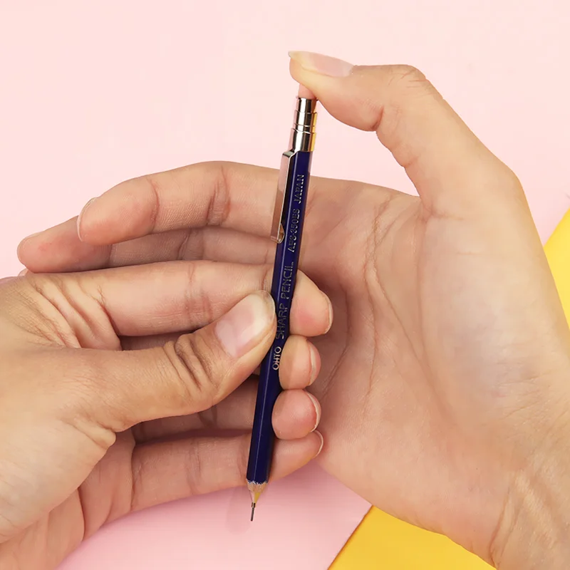 1pc 일본 OHTO SHARP 미니 기계식 연필 육각형 나무 펜홀더 학생 일일 쓰기 연필 0.5mm