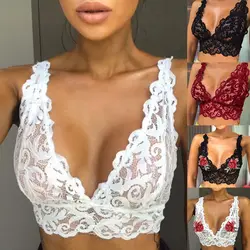 Women's Flower Lace Bralette Bralet Bra Bustier Ladies Crop Tops Tank Top Vest Sexy 1/2 Cup Underwire Bras Push Up Underwear