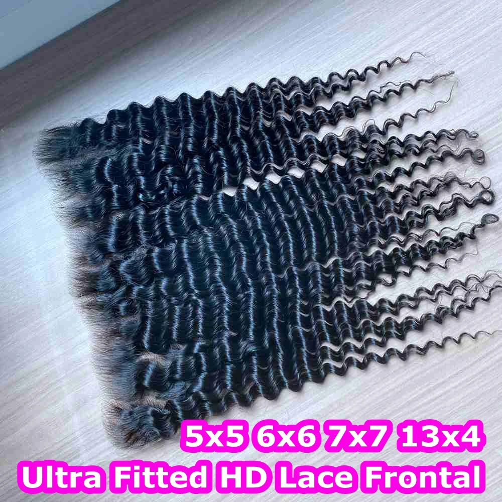 Skinlike Real HD Lace Deep Wave 5x5 6x6 7x7 Invisible HD Lace Closures Skin Melt Hair 13x4 13x6 Frontal Only Pre Plucked