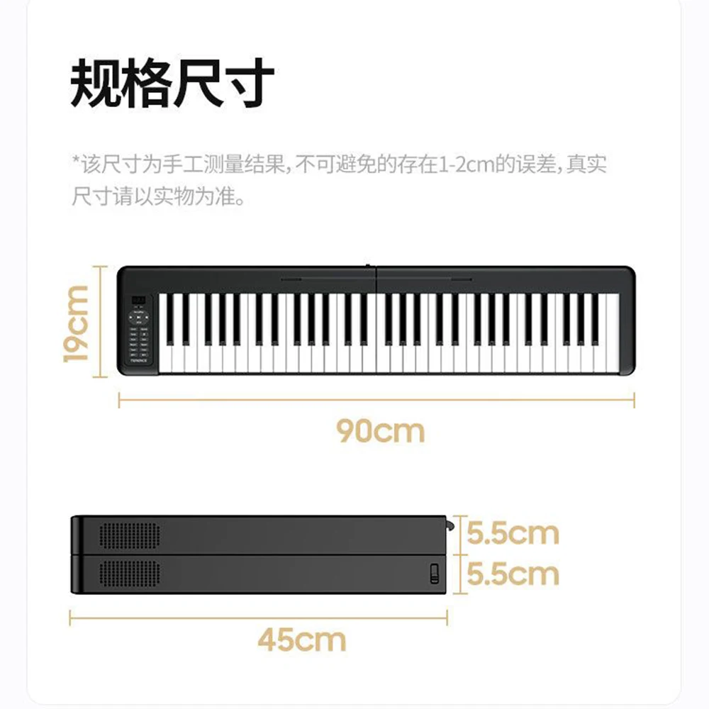 Clavier de piano pliable à 61 touches, pianos électroniques, synthétiseur  de musique, Yamaha, instrument d'organisateurs musicaux à éclairage noir,  MIDI - AliExpress