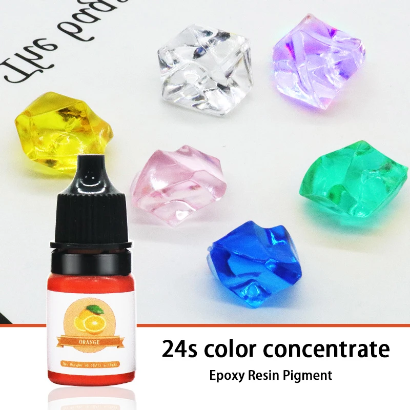 5ml Epoxy Resin Pigment Transparent Non-Toxic UV Epoxy Resin Dye Liquid for Coloring Jewelry Making Candle Colorant