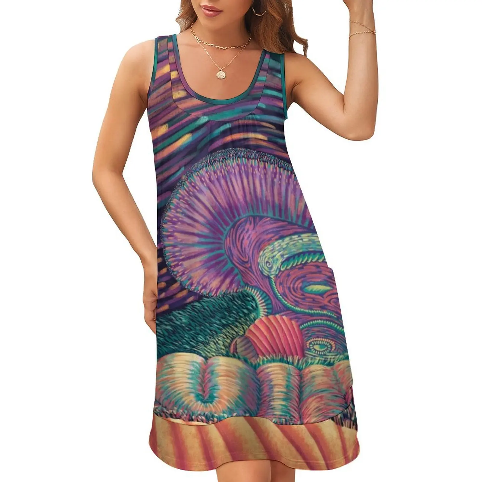 

Mind Forest - V2 Sleeveless U-Neck Fake Two Piece Dress summer dress elegant women's dresses for wedding