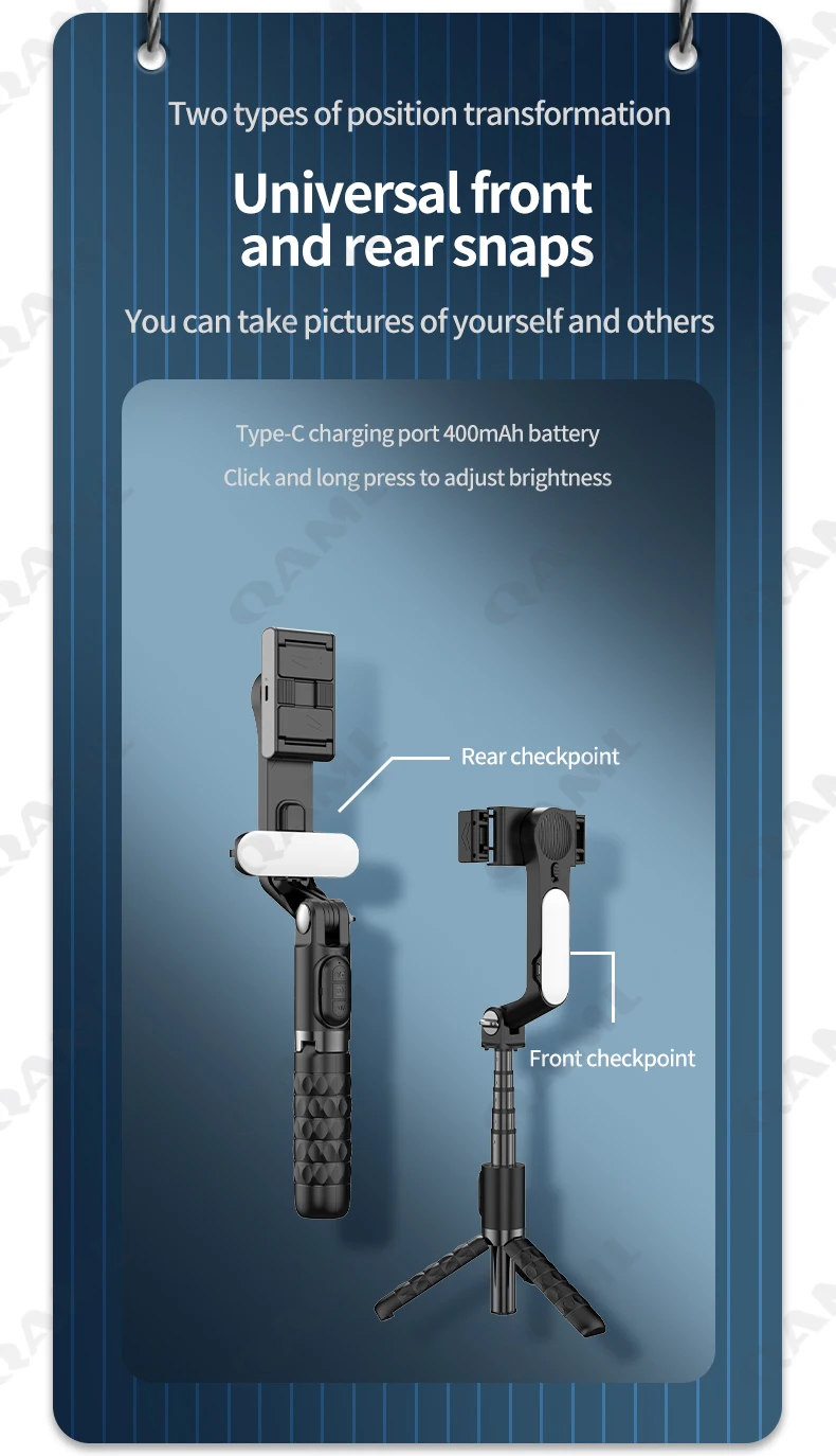 Description Picture 6 of itemHandheld Gimbal Stabilizer for Smartphone 1-Axis with Selfie Stick Tripod Stand Wireless Bluetooth Remote for iPhone Android
