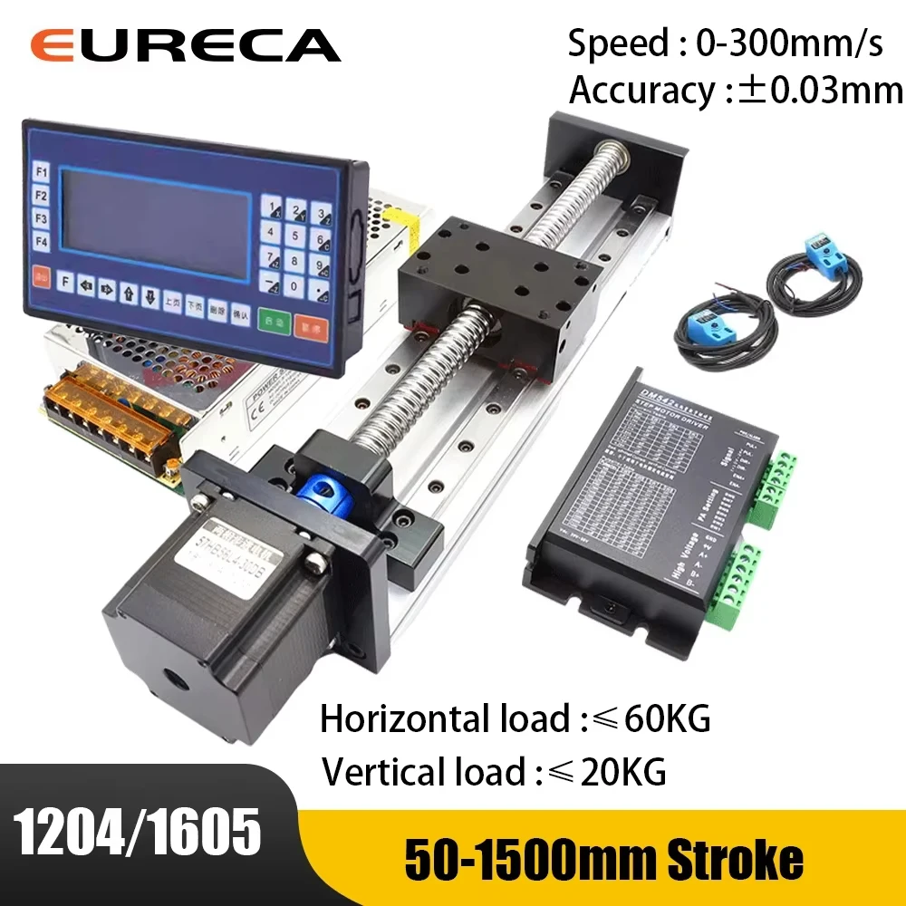 SFU 1605 Dual Rail สไลด์ Precision CNC คู่มือเชิงเส้นเพลา Actuator โมดูลตําแหน่งสไลด์ Rail Motion 57 มอเตอร์หนัก 1