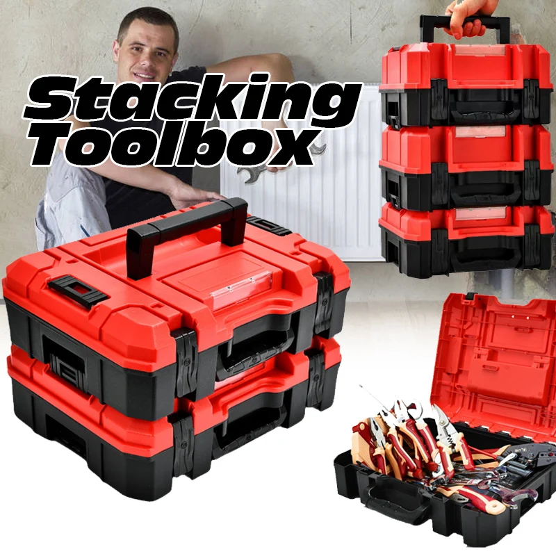 

Plastic Tool Box Stackable Waterproof Safety Storage Box Portable Hard Protective Case Professional Electrician Tool Box
