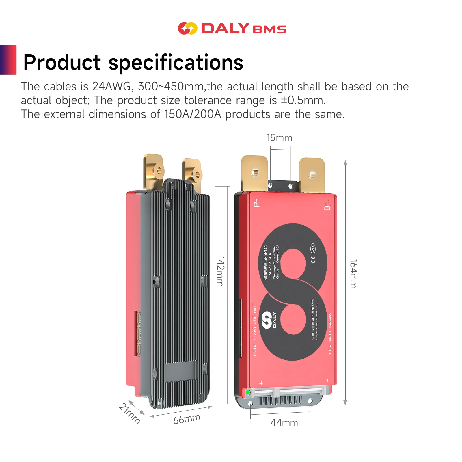 DALYBMS 블루투스 와이파이 에너지 저장 시스템 인버터 전원 공급 장치, 최신 2024 Lifepo4 4S BMS 12V RS485 CAN 24V 48V 배터리 팩