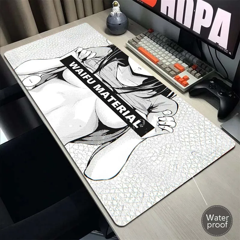 

Cartoon Girl Mouse Pad Grande Gaming Mousepad RGB Backlit Manga Mouse Mat Gamer Keyboard Pads XXL 900x400mm Waterproof Mousepads