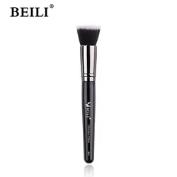 Deluxe Black Cream Foundation Buffing Brush - Premium Synthetic Hair Face Makeup Tool (1pc - 2)
