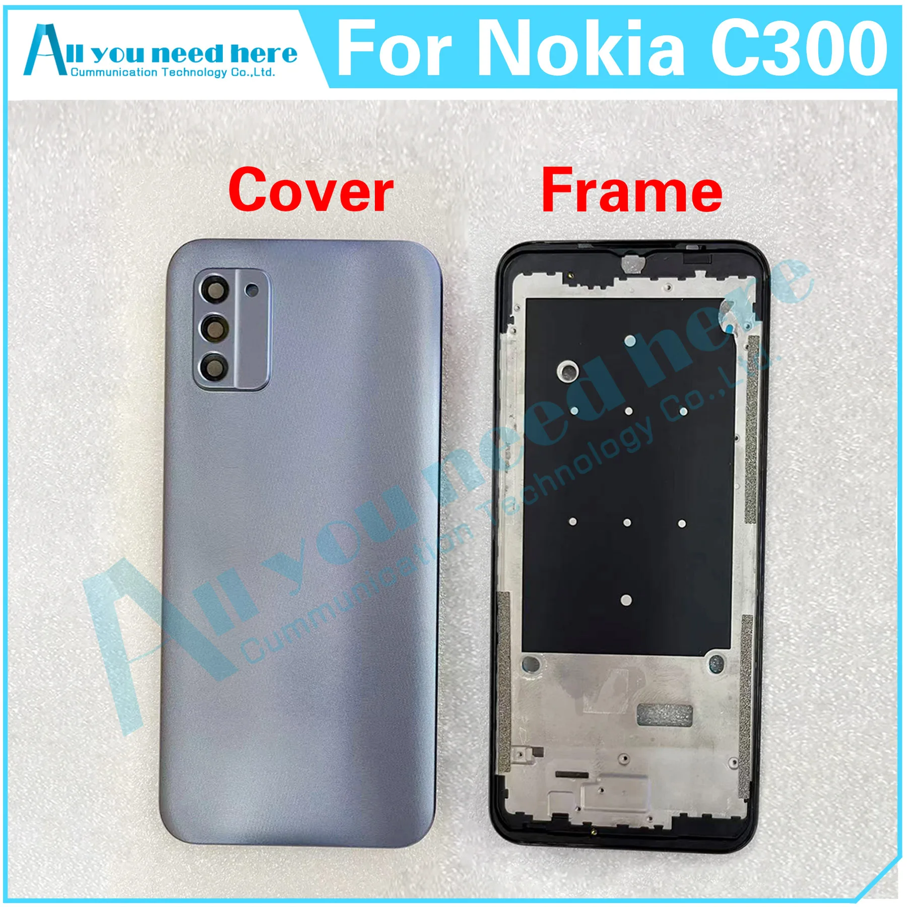 

Передняя рамка для Nokia C300, задняя крышка батарейного отсека, задний корпус, средняя крышка, кронштейн, панель, запасные части шасси