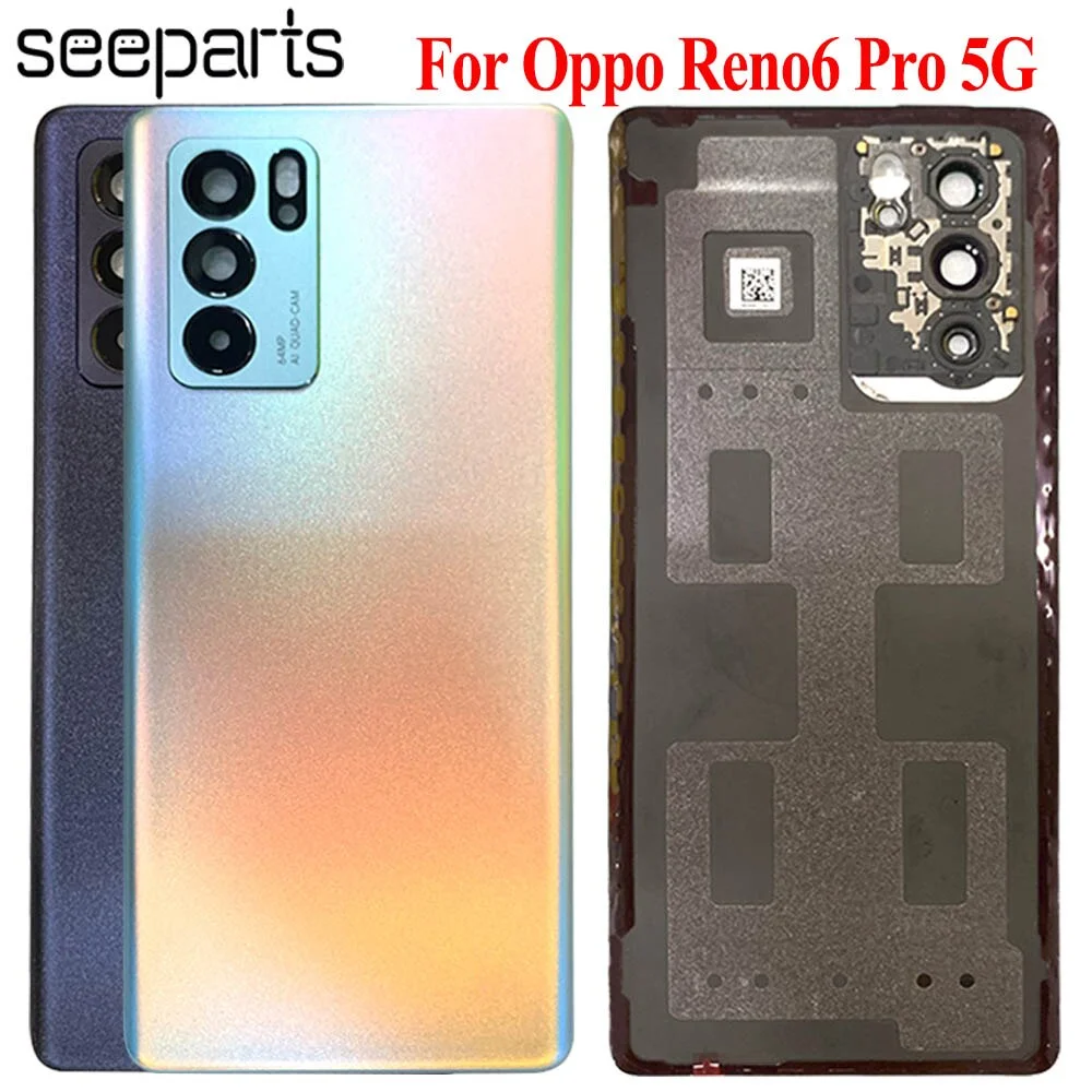 

6,55 "новая крышка для Oppo Reno6 Pro 5G крышка аккумулятора запасные части Reno 6 Pro 5G задняя крышка двери корпуса крышка аккумулятора