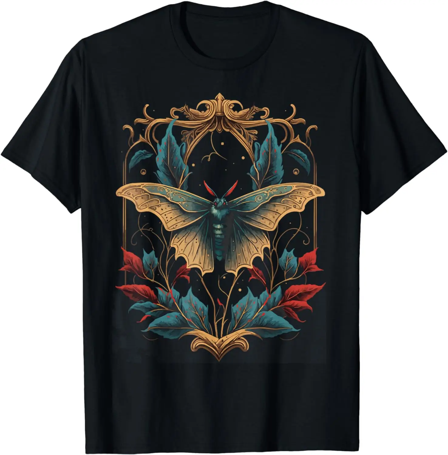 Moth Witchcore Aesthetic Witchcraft Occult T-Shirt Women Clothing Tops Gothic Graphic T Shirts Ropa De Mujer_voghion.com