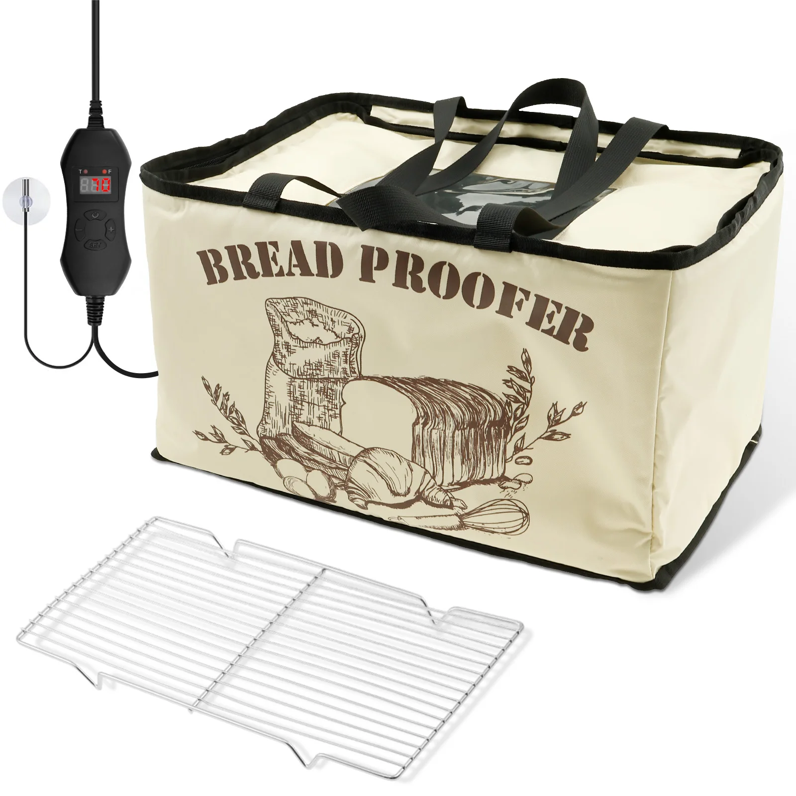 Oxford Cloth Bread Proofing Box Even Heating Dough Proofer Box Precise Control Dough Fermentation Chamber Space Saving