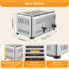 Commercial Toaster 6 Slices Stainless Steel Pop-Up Electric Toaster Machine Cool Touch Toaster Countertop Toaster 3