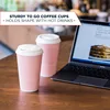 Disposable Coffee Cups With Lids - 16 oz To Go Coffee Cup (70 Pack). Large Travel Cups Hold Shape 4