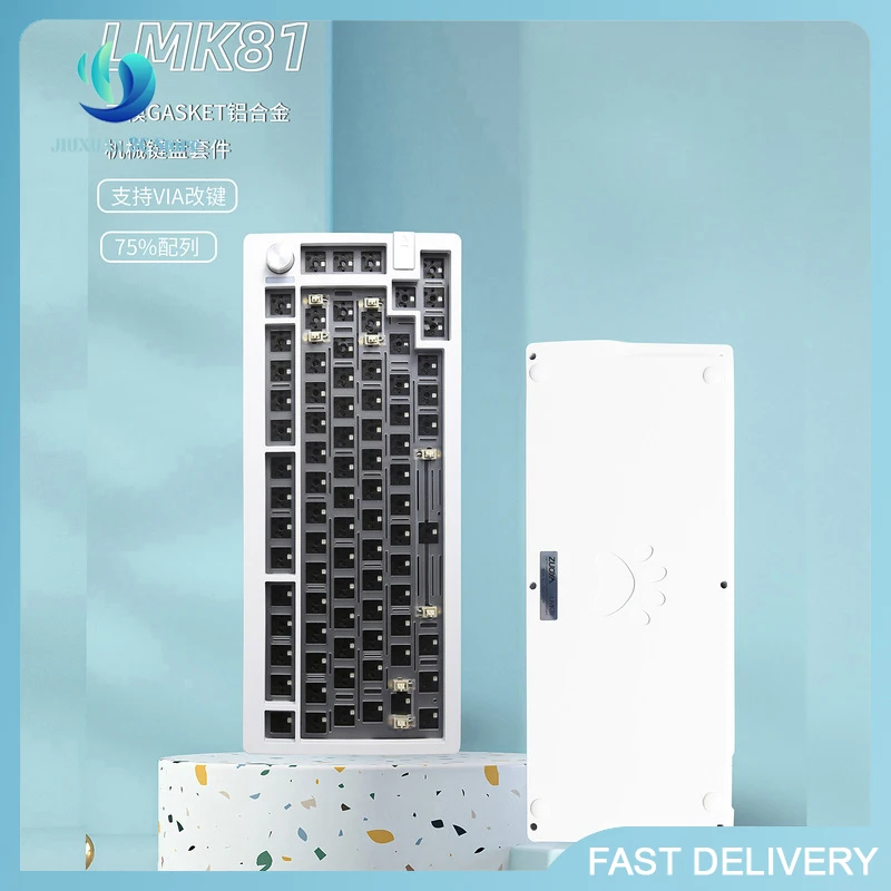 

Zuoya Lmk81 Gaming Keyboard 81 Keys Hot Swap Aluminum Kits Multifunctional Knob Three Mode Keyboard Gasket Gamer Customize Rgb