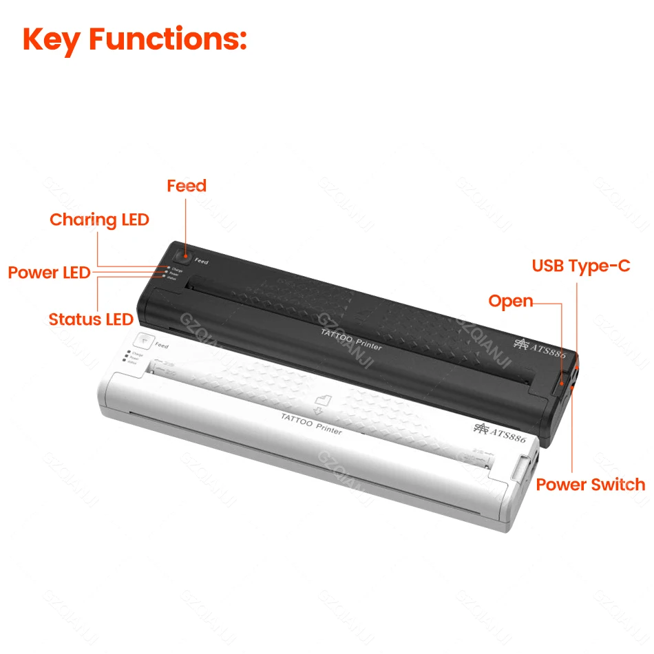 Tattoo Stencil Transfer Printer Machine Tattoo Printer Paper Portable Thermal Stencil Maker Line Photo Drawing Printing Copier