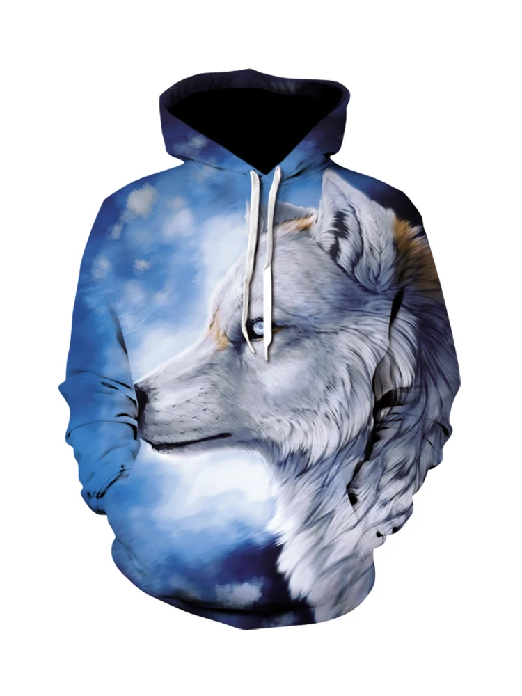 

2023 New Fashion Male And Female Animals Shining Wolf 3D Digital Print Hoodie, Innovative Personality Wolf, Y2k,Hoodies men