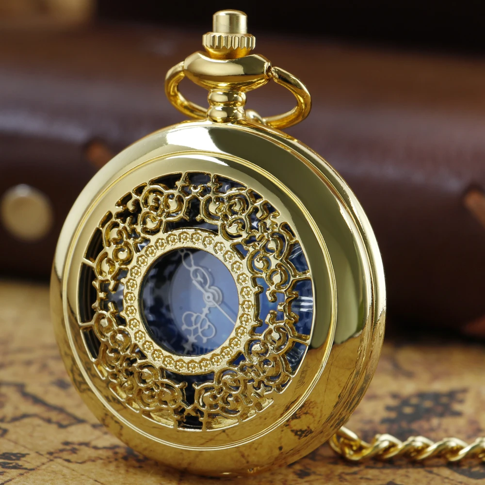 

Gold Antique Quartz Pocket Watch Necklace For Children Boy Girl Steampunk Unique Gifts Unisex Fob Clock