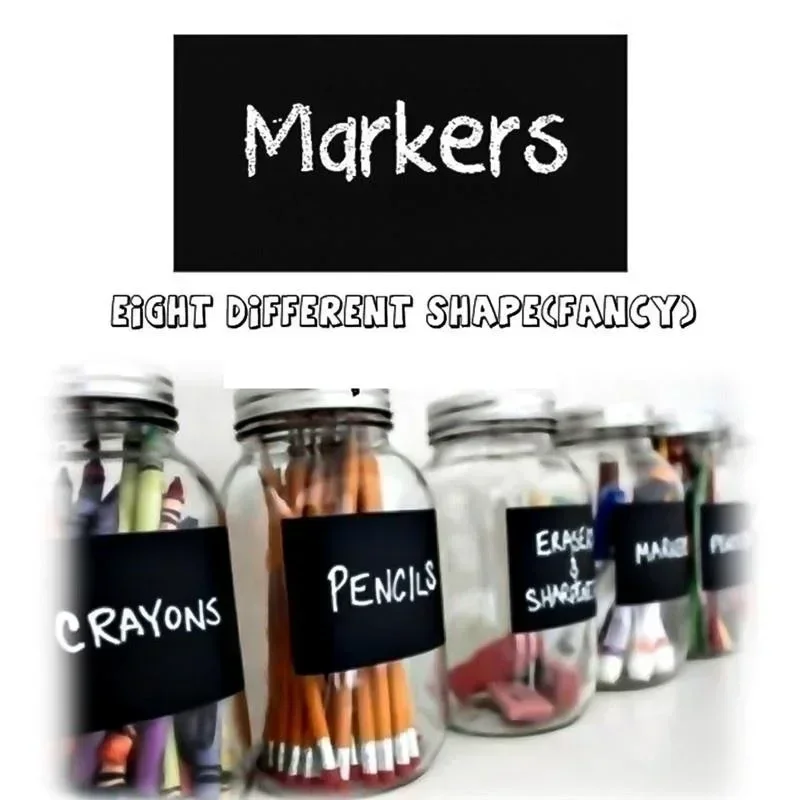 40Pcs Waterproof Home Chalkboard Spice Labels Stickers Bottle Tags Blackboard Label