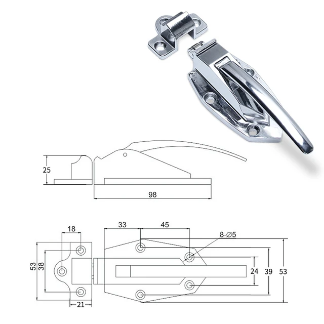 Xnrtop Industrial Oven Freezer Black Handle Lock Latch Assemble for Airtight Door R001