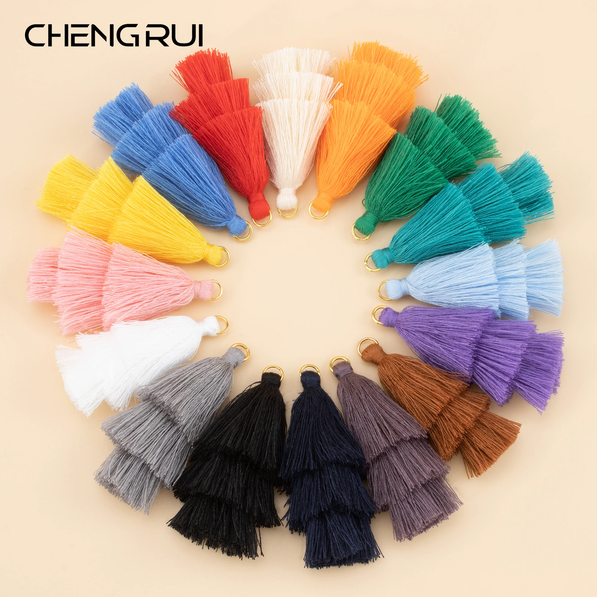 CHENGRUI L241, 6,7 см, кисточка, хлопковая бахрома, материал для украшения, трехслойная кисточка, ручная работа, фурнитура для сережек, 4 дюйма