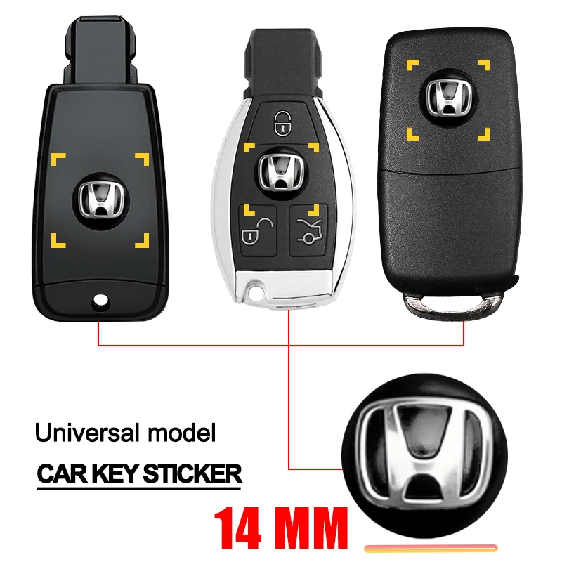 สติ๊กเกอร์กุญแจรถ พวงกุญแจควบคุมอัตโนมัติ อุปกรณ์ตกแต่งสำหรับ Honda Civic รุ่นที่ 10 และ 11, HR-V, Jazz, City, Fit, Accord 7, Odyssey, Mugen 1