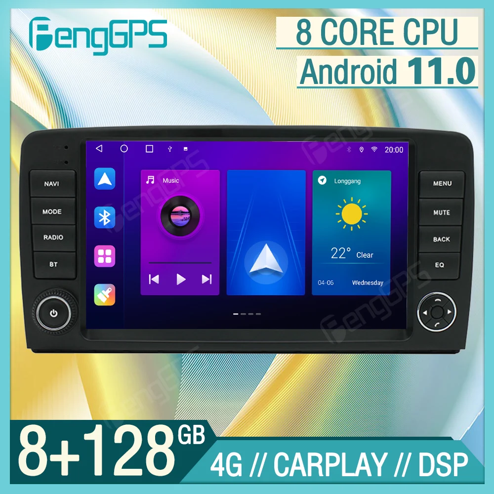 

8+128G Android 11 4G GPS Navigation System For Mercedes-Benz ML 2006-2012 Car Stereo Auto Radio DSP Multimedia Player Head Unit