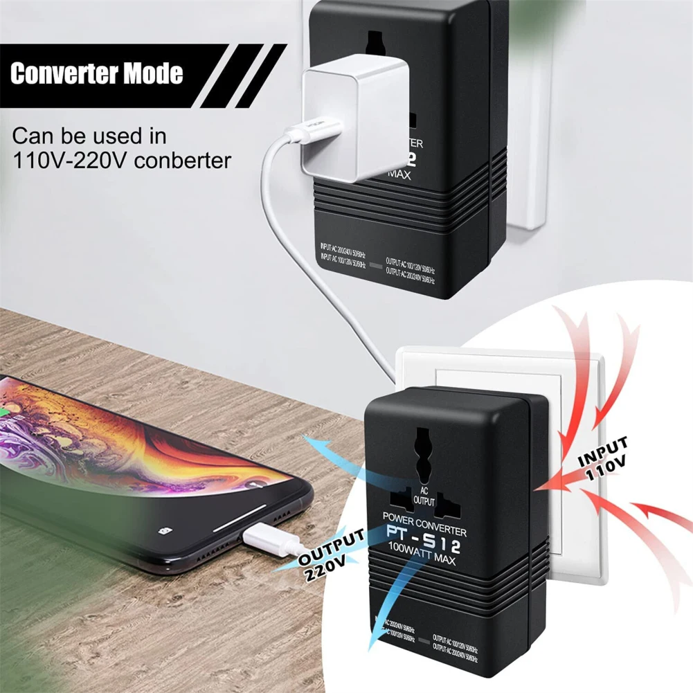 100w Dual Voltage Transformer Portable Lightweight 110/120v To 220/240v Step-up Down Power Converter voltage converter,power transformer