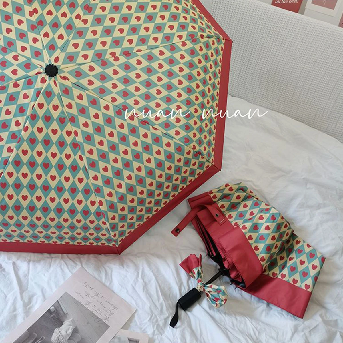 Love Retro Three Fold Sunny Umbrella Fully Automatic Rain proof Sunscreen Sunshade Umbrella Anti UV folding umbrella sun umbrella automatic sun umbrella