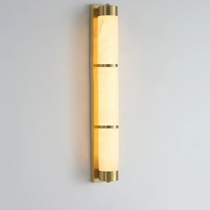 Modern Marble Wall Lamp Luxury Minimalist Brass Indoor Decoration Lamps Corridor Bedroom Study Wall Light