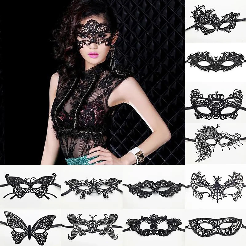 Lace Eye Mask Sexy Lady Hollow Lace Masquerade Face Mask Cosplay Prom Party Props Halloween Nightclub Fancy Dress Costume half face mask masquerade mask full face mask