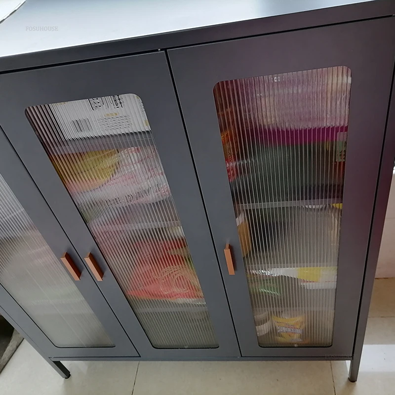 Modern Metal Kitchen Cabinet with Door Household Dust-proof Kitchen Cabinets Multi-functional Small Appliance Storage Cabinet 5