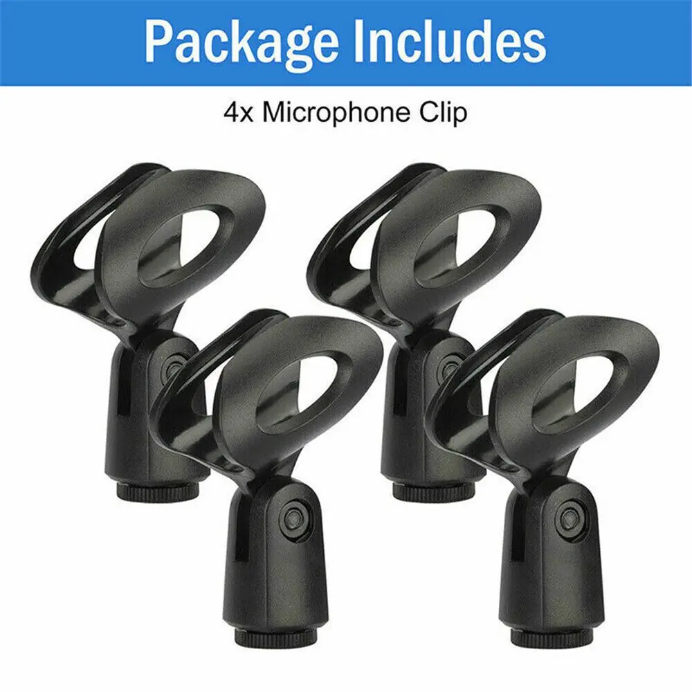 Mic Clip Universal Wired/ Wireless Microphone Mount Holder for Mic Stand Accessories microphone stand microphone mount clamp microphone shock mount 4 Pack