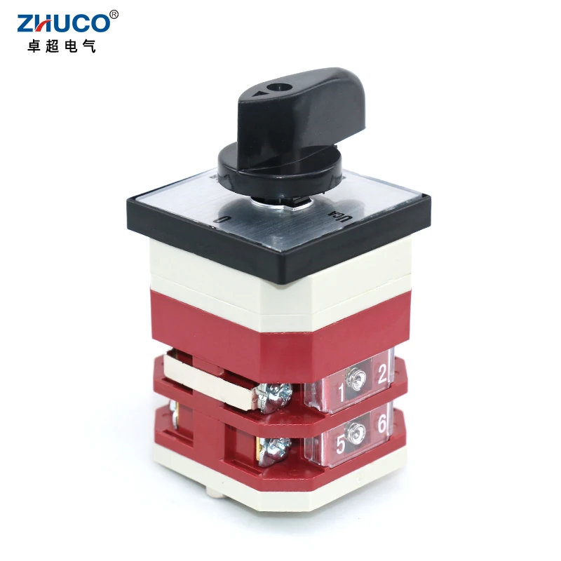 ZHUCO LW12 16/YH2.2 16A 4 Position 2 Pole 8 Screw Circuit Voltmeter ...