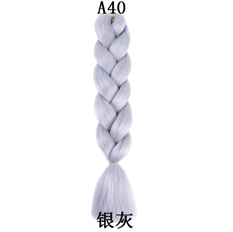 thumbnail image 1 of 1 pieza de extensiones de cabello sintético trenzado negro, trenzas de cabello para trenzar, cabello trenzado gigante de 24 pulgadas para Halloween y Cosplay, 1 of 5