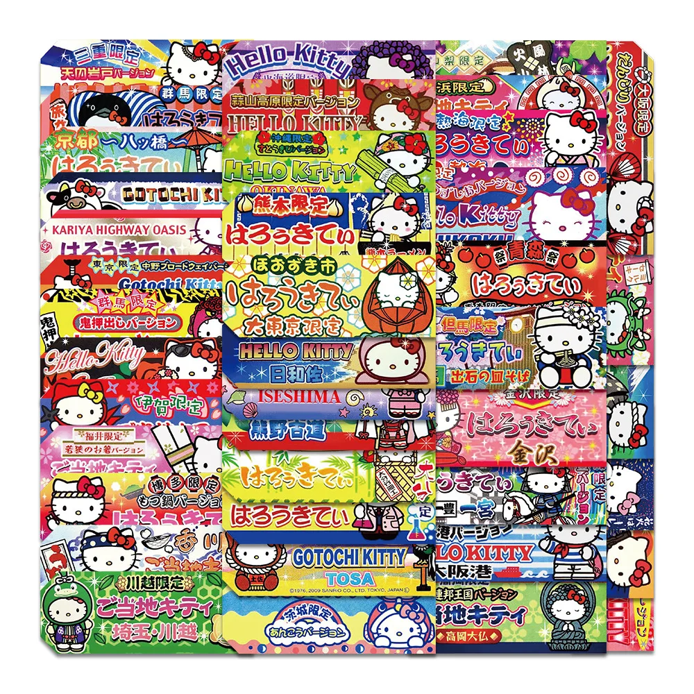 

60pcs Kawaii Hello Kitty Labels Sealing Stickers Aesthetic Decorative Stationery Phone Laptop Waterproof Cute Kids Sticker