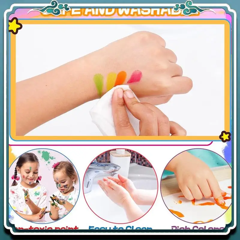 25 Colors Ink Pads With 30 Paint Pages, Washable DIY Stamp Pad, Non-Toxic Finger Painting Set 2 Pack