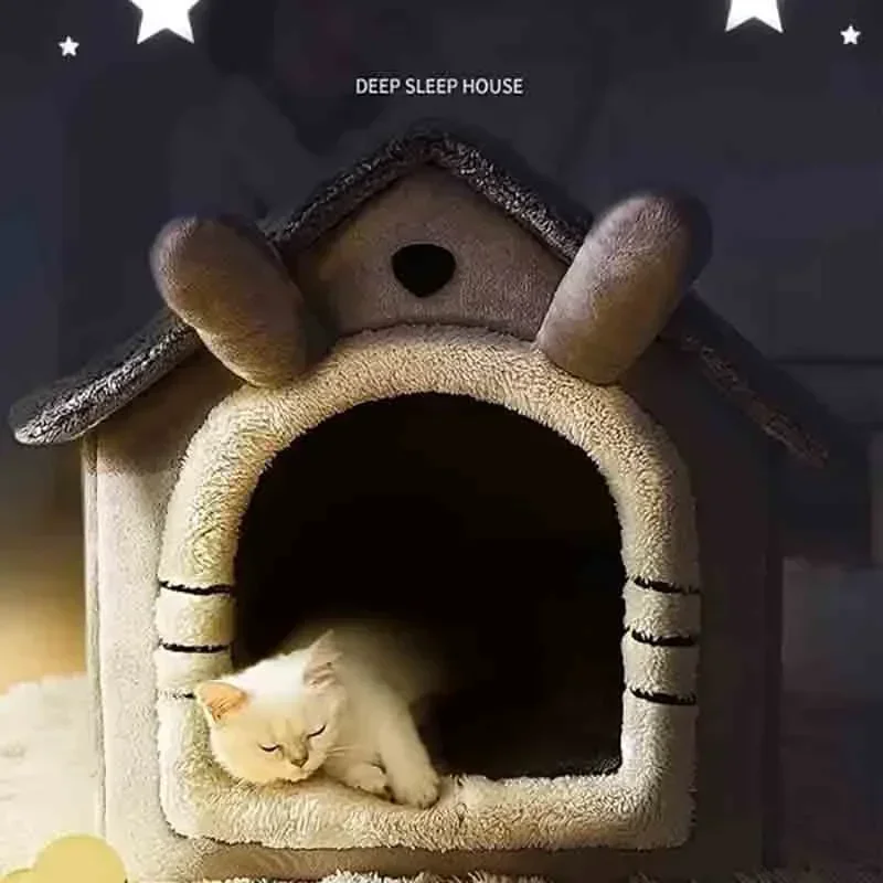 Title 3, Indoor Warm Dog House Soft Pet Bed Tent House D...