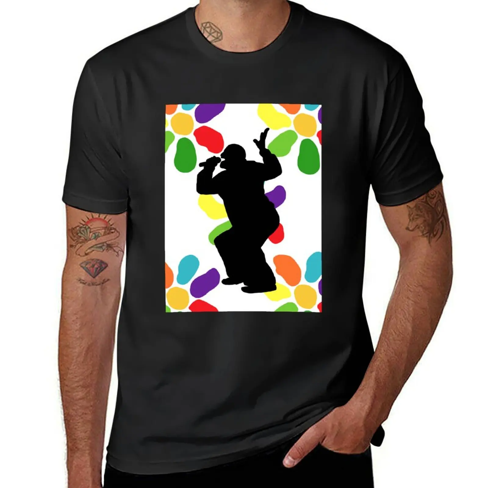 

James Band Silhouette Print In White T-Shirt T-Shirt customizeds hippie clothes korean fashion slim fit t shirts for men