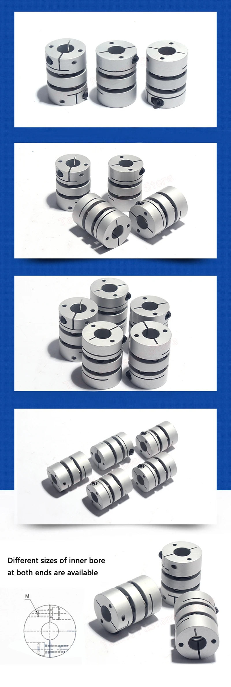 Diafragma Acoplamento Conector Elástico Parafuso Passo Servo Motor Encoder