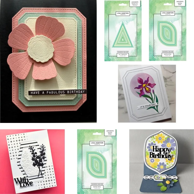 여러 개의 삼각형을 함께 쌓아서 나무를 만들 수 있습니다. 커팅 다이 스크랩북..