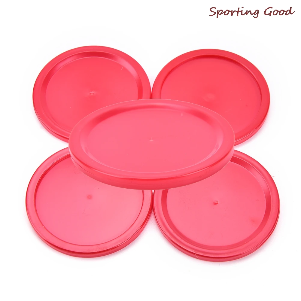 5 PCS Children Indoor Table Game Play Toys Red Plastic Mini Air Hockey Table Puck Durable Practical air hockey accessories board game toys