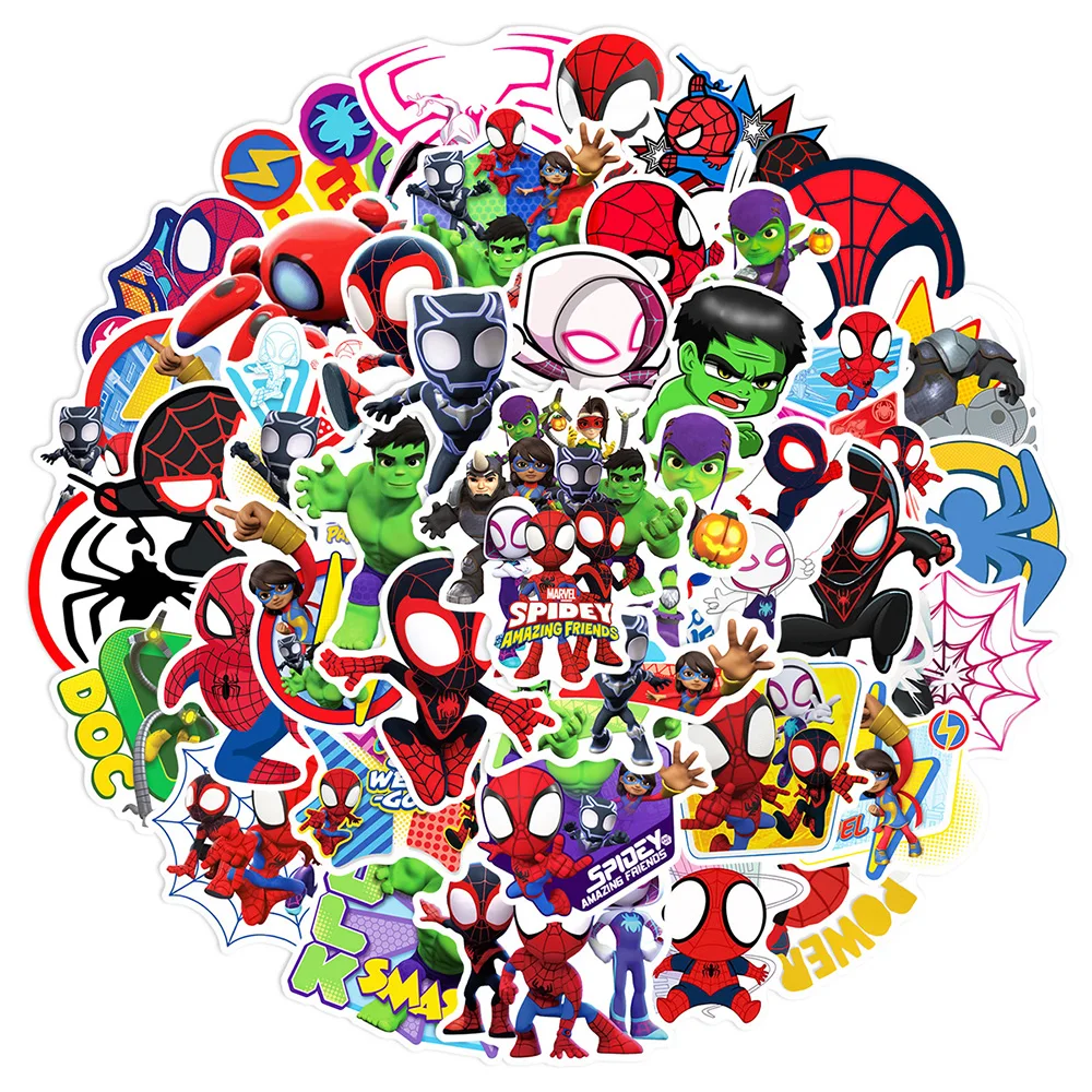10/30/50PCS New Spider Man Amazing Friends Sticker DIY Guitar Laptop Luggage Skateboard Graffiti Decals Fun for Kid 2