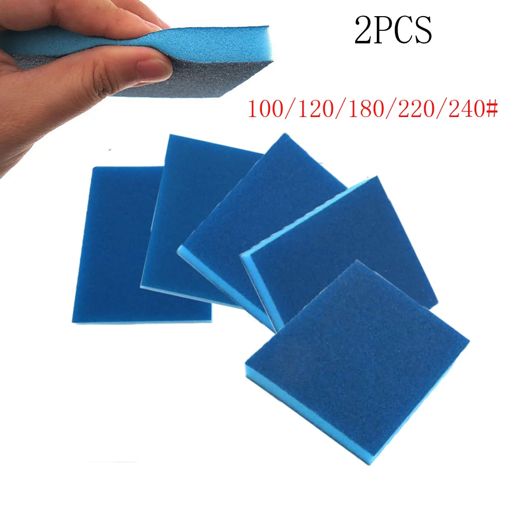 

2pcs Polishing Sanding Sponge Block Pad Sandpaper Assorted Grit 80-240 Sandpaper Sanding Discs For Metal Wood Plastic Polishing