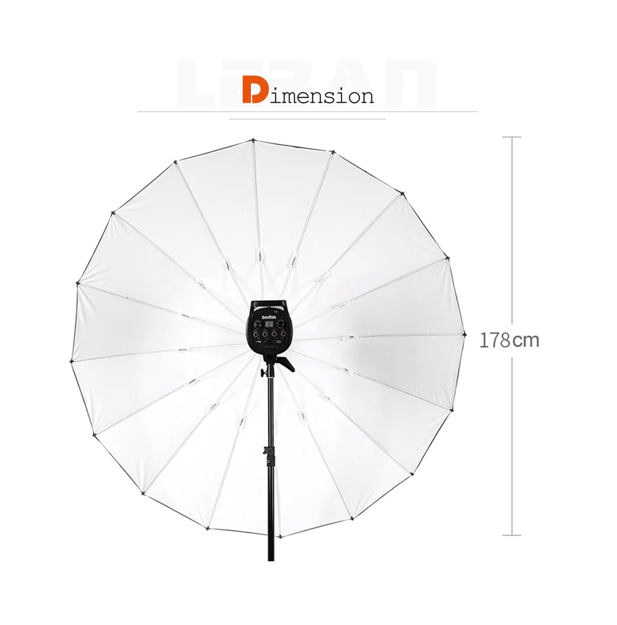 Studio Photogrphy Soft Umbrella 70" 178cm White Black Reflective Lighting Light