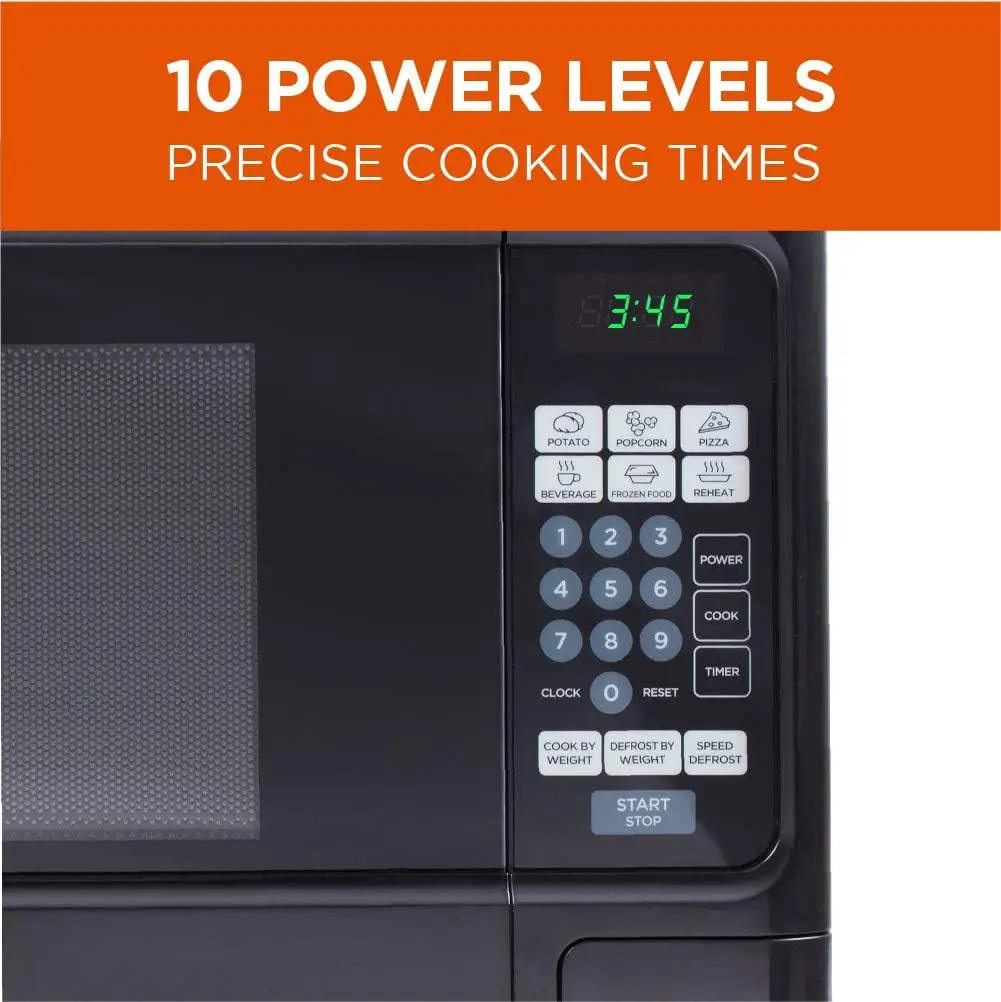 Countertop 1.1 Cubic Feet Microwave Oven, 1000 Watt, Black Front with Black Cabinet, Commercial Chef CHCM11100B 4